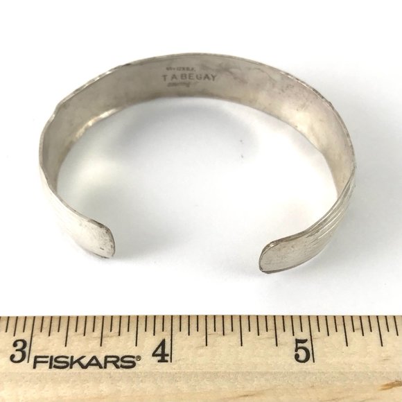 Signed T A Begay Sterling Silver 12K Gold Filled Native Bracelet - Picture 3 of 3